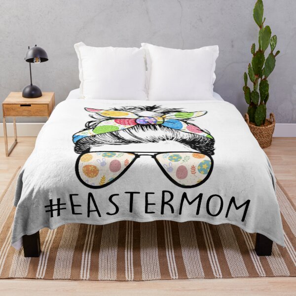 Item preview, Eastermom Happy Easter Messy Hair Bun Mom Bandana designed and sold by Buyeseoshop.