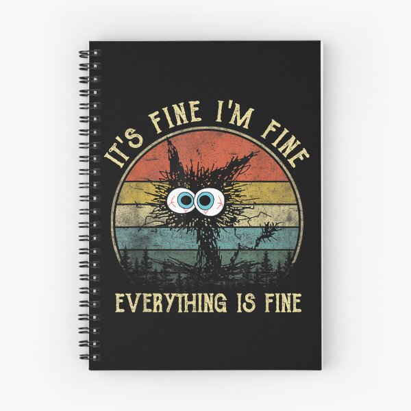 Item preview, it's fine i'm fine everything is fine funny black cat designed and sold by zacben.