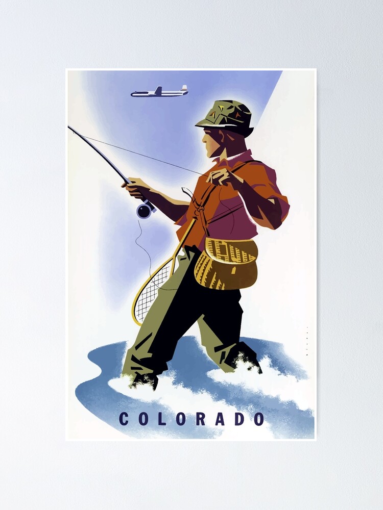 1930s Trout Fly Fishing Classic Vintage Style Travel Train Poster 16x24 