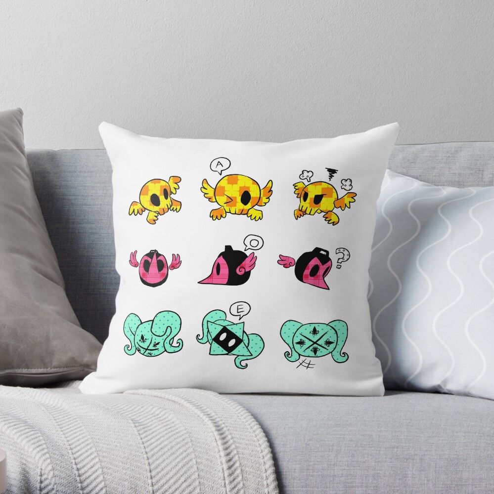 The three Add-Ons Throw Pillow
