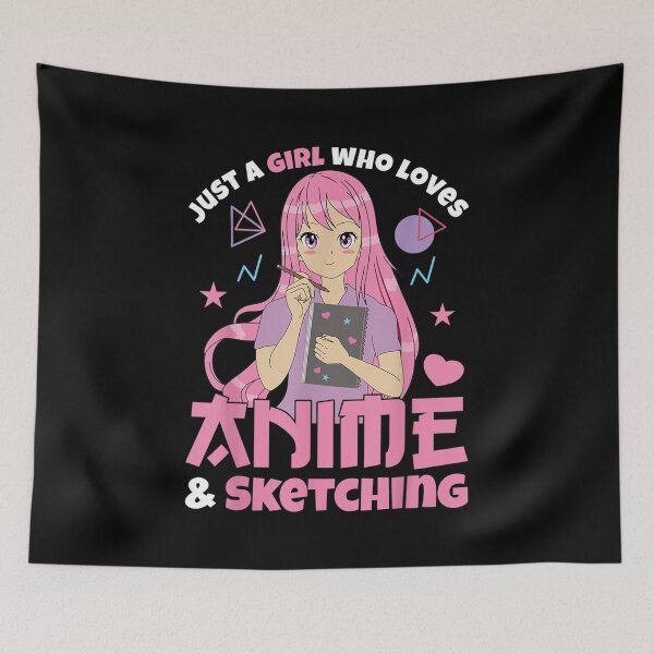 Item preview, Just A Girl Who Loves Anime & Sketching Women Teen Girl Kids designed and sold by zacben.