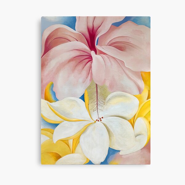 Vista previa del artículo con la obra «Hibisco con plumeria de Georgia O'Keeffe», diseñado y vendido por AestheticsXarts.
