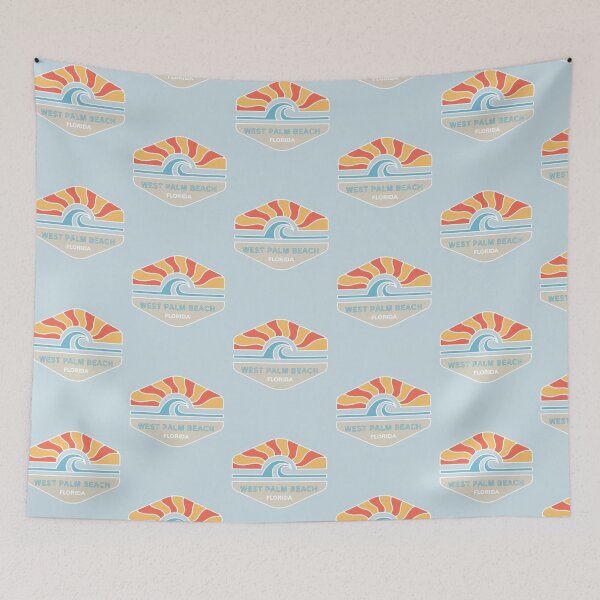 Item preview, West Palm Beach Florida FL Retro Beach Water Sunrise and Sunset designed and sold by palmettodigital.