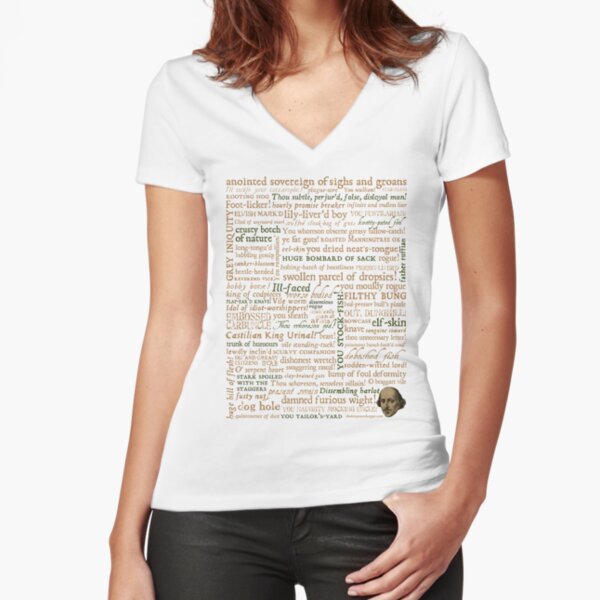 Shakespeare's Insults Collection - Revised Edition (by incognita) Fitted V-Neck T-Shirt