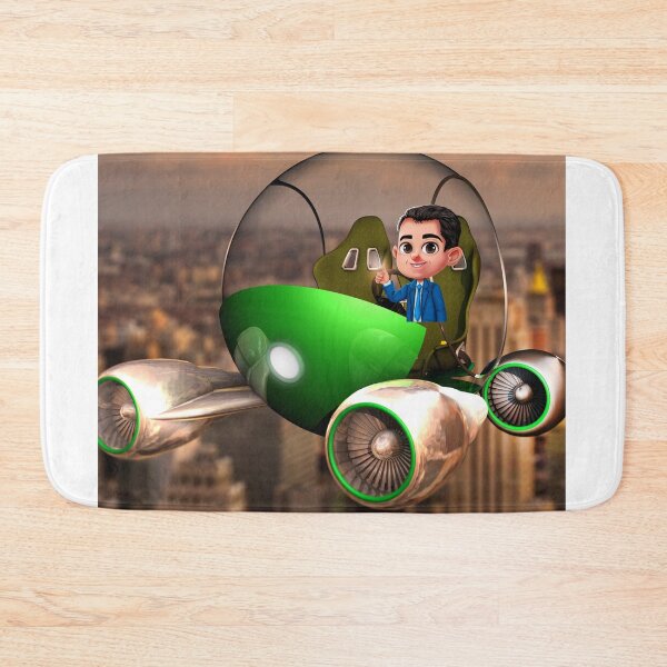 Item preview, Future Car Cartoon flying over New York City designed and sold by LGMmugsdesign.