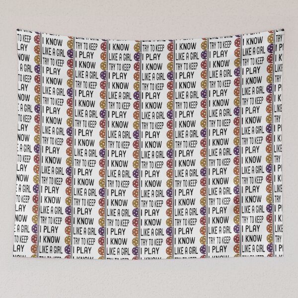 Item preview, I Know I Play Like A Girl - Funny Pickleball Sayings Paddle Sports designed and sold by DarrenAlea.