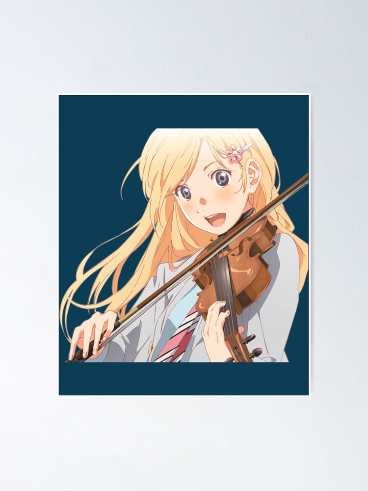 "Kaori playing " Poster for Sale by Alandoomart | Redbubble - How Awful Would Kaori Playing Sound