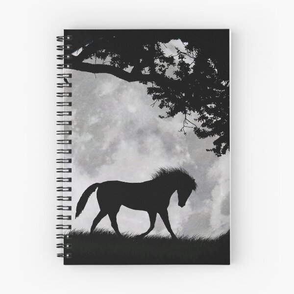 Item preview, Horse and Full Moon Fantasy Surreal with Oak Tree designed and sold by Stephanie Laird.