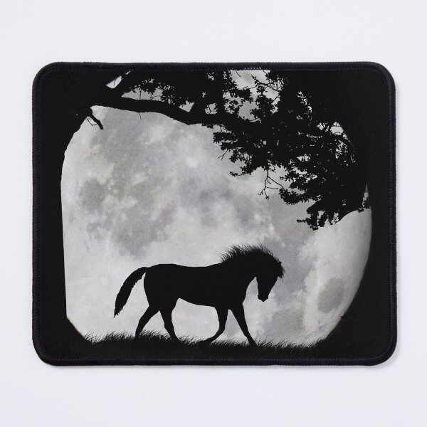 Item preview, Horse and Full Moon Fantasy Surreal with Oak Tree designed and sold by Stephanie Laird.