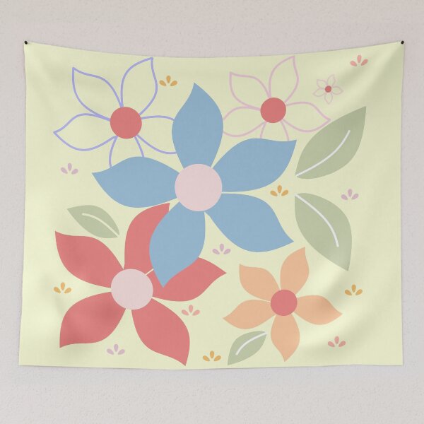 Item preview, Colourful 5 petal flower design designed and sold by FabricaByMethma.