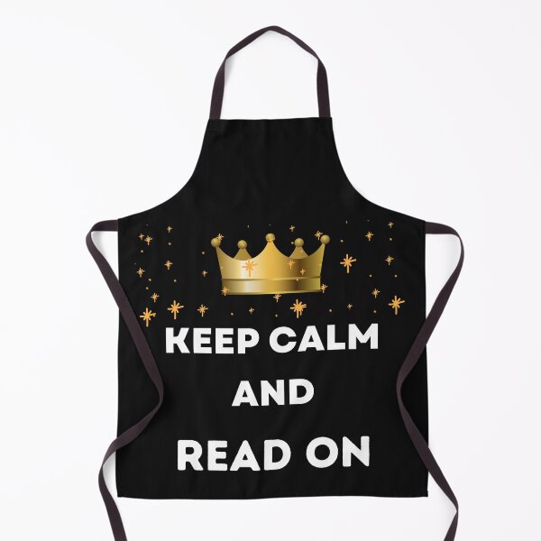Item preview, keep calm and read on golden crown and stars black and white designed and sold by Tshirtk.