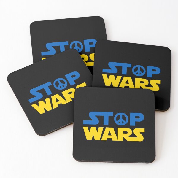 Item preview, Stop wars with CND logo, Ukrainian colours, designed and sold by BTCelebration.