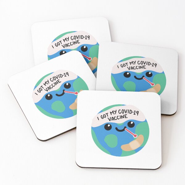 Item preview, I Got My Covid Vaccine Happy Earth Save the World designed and sold by crankycranium.