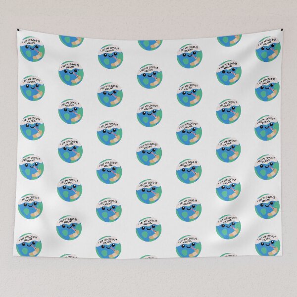 Item preview, I Got My Covid Vaccine Happy Earth Save the World designed and sold by crankycranium.