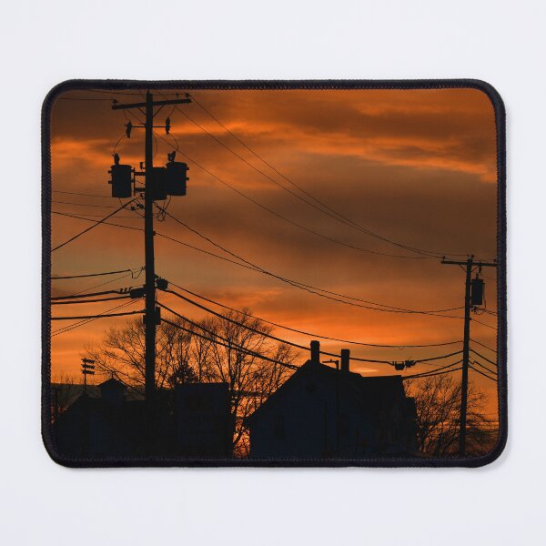 Item preview, Power lines, rooftops silhouettes at Sunset... designed and sold by Poete100.