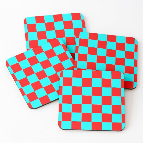 Item preview, Red and turquoise squares: pop of color, wow factor, decor, accent piece, gift idea designed and sold by Becky Hunter.