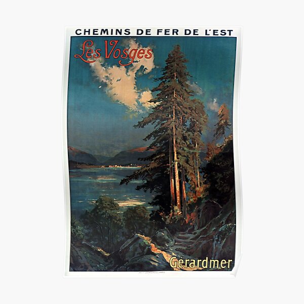 Vintage Vosges Mountain Forest France Travel Poster