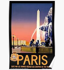 Vintage Paris France Travel Poster