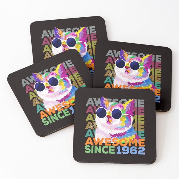Item preview, Awesome Since 1962 Shirt Funny Cat Lover 60th Birthday Shirt  designed and sold by Christmas222.