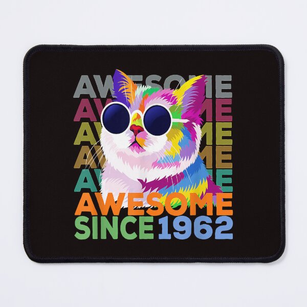 Item preview, Awesome Since 1962 Shirt Funny Cat Lover 60th Birthday Shirt  designed and sold by Christmas222.
