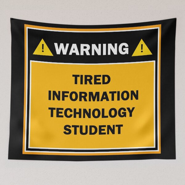 Item preview, Warning tired information and technology student designed and sold by mejtstupor.