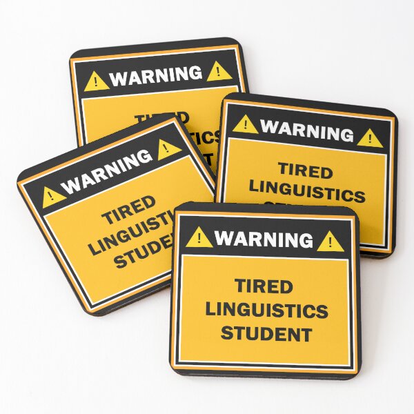Item preview, Warning tired linguistics student designed and sold by mejtstupor.