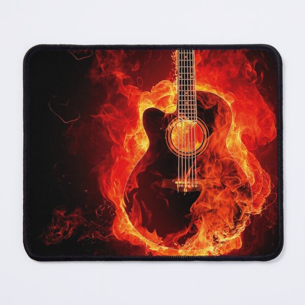 Item preview, An acoustic guitar in flames music lovers musical instrument designed and sold by BestDesign87.