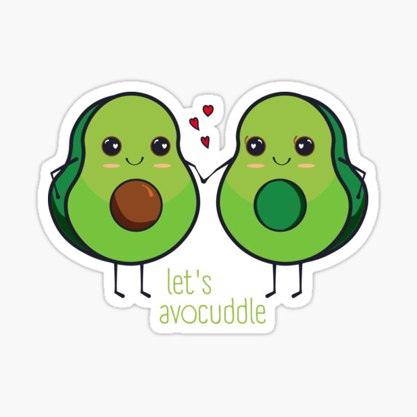 Lets Avocuddle Cute Avocado Couple Sticker By Soloma Redbubble