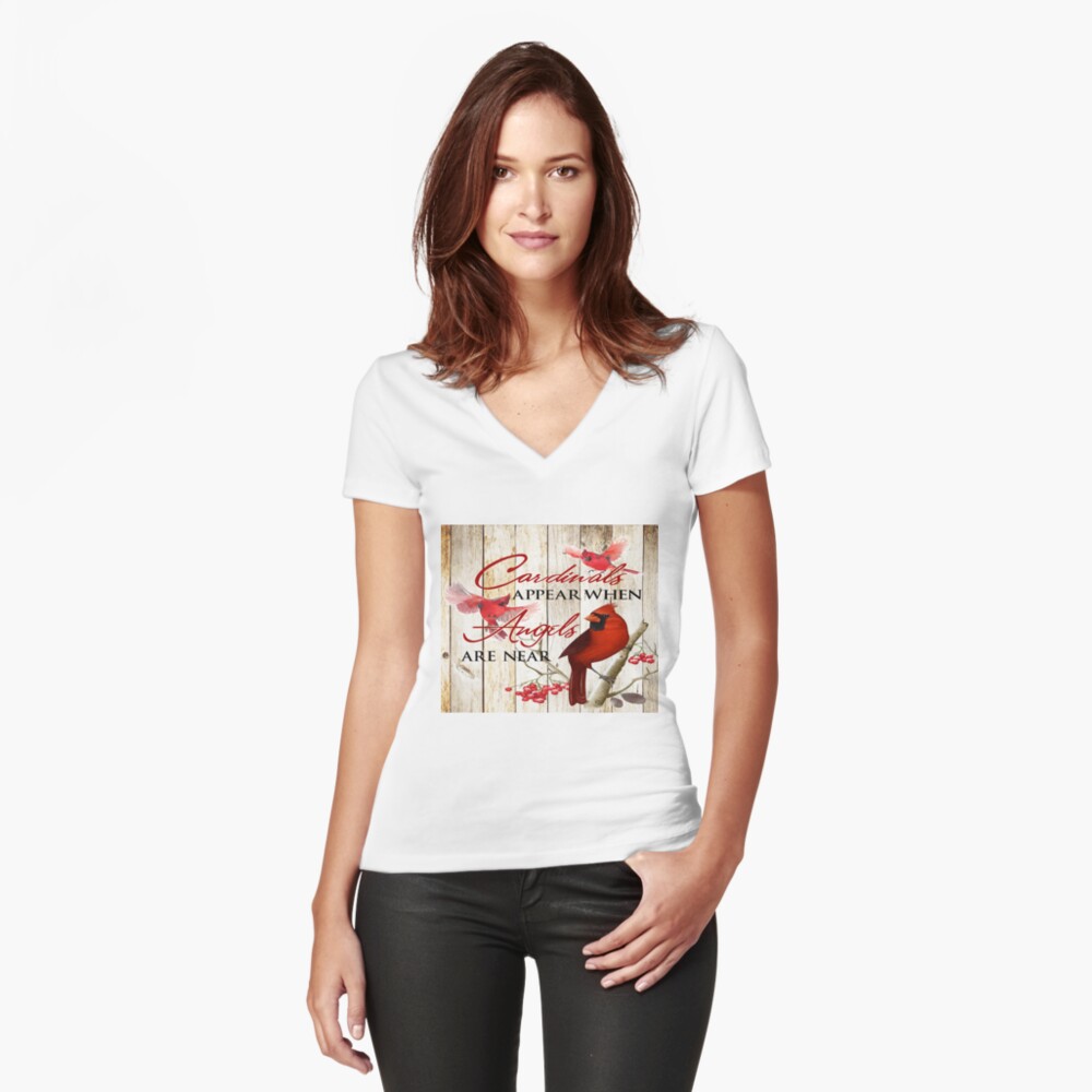 Womens Cardinals Appear When Angels Are Near V-Neck T-Shirt