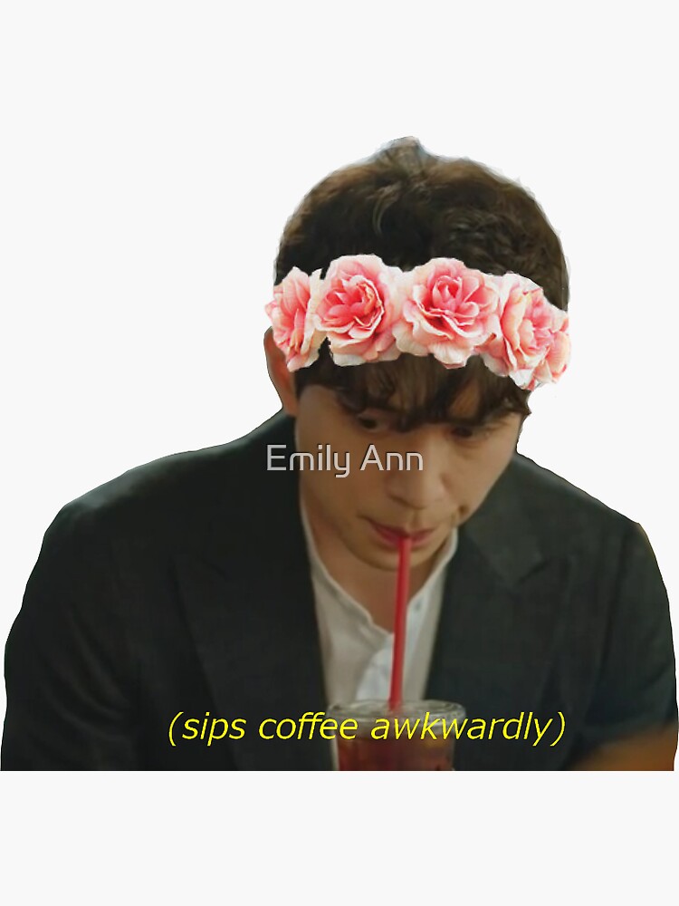 Grim Reaper and His Coffee (with flower crown) by EmilyRagu