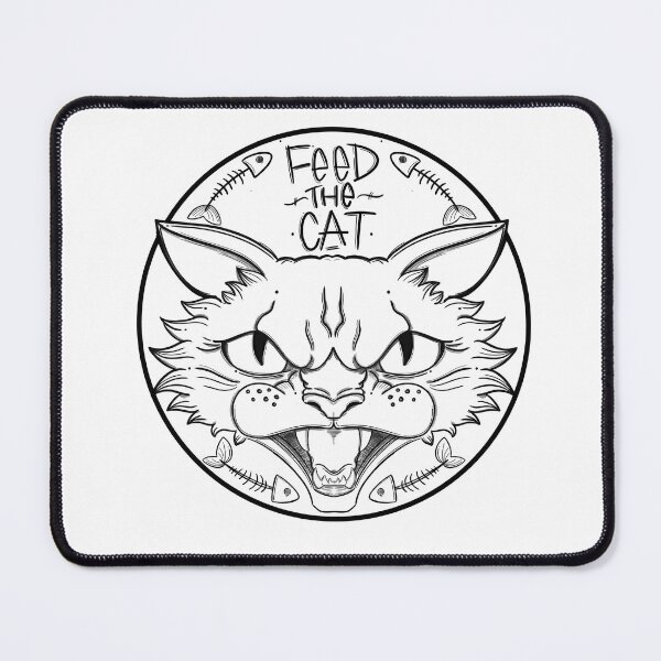 Item preview, Feed the Cat Black and White Ver. 1 Cartoon designed and sold by Jaimie C..
