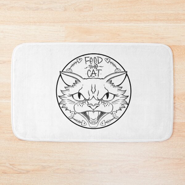 Item preview, Feed the Cat Black and White Ver. 1 Cartoon designed and sold by Jaimie C..