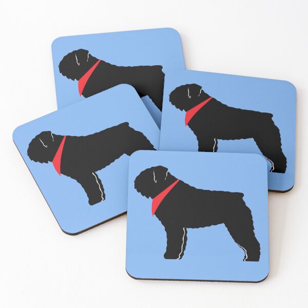 Item preview, Bouvier De Flanders Dog, Bouv with Bandana on blue designed and sold by blackdogshop.