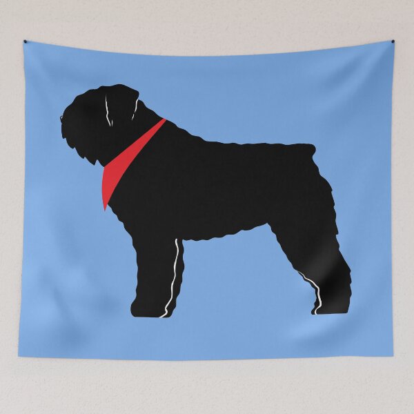 Item preview, Bouvier De Flanders Dog, Bouv with Bandana on blue designed and sold by blackdogshop.
