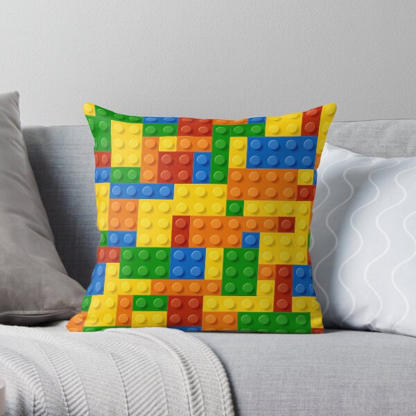 Building Blocks Construction Brick Throw Pillow
