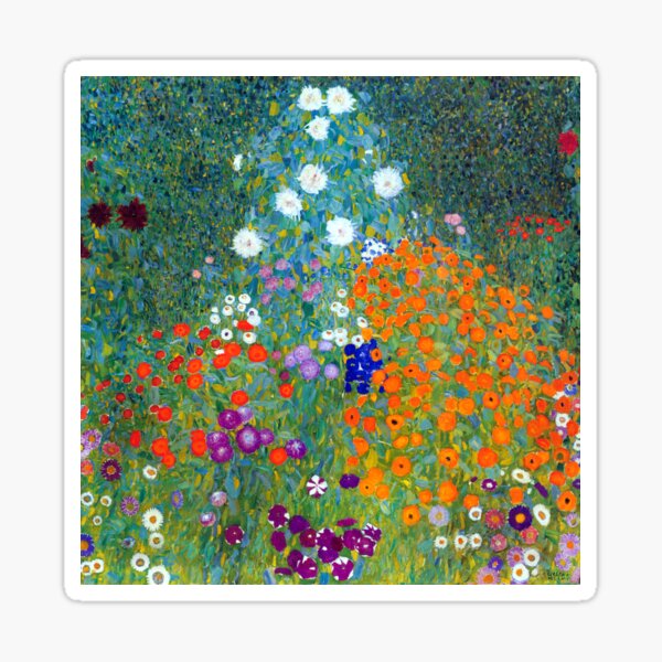 Gustav Klimt Flower Garden Sticker
