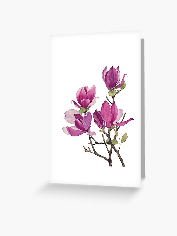 Sale Redbubble for Greeting by | Card Patiutko Inna Watercolor magnolia\