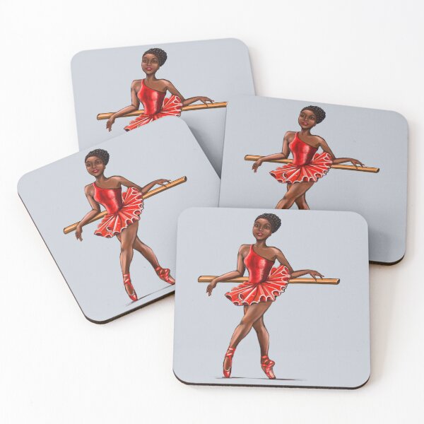 Item preview, Ballet in red pointe shoes - African American ballerina taking a break  brown skin ballerina ballet dance designed and sold by Artonmytee.
