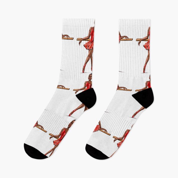 Item preview, Ballet in red pointe shoes - African American ballerina taking a break  brown skin ballerina ballet dance designed and sold by Artonmytee.