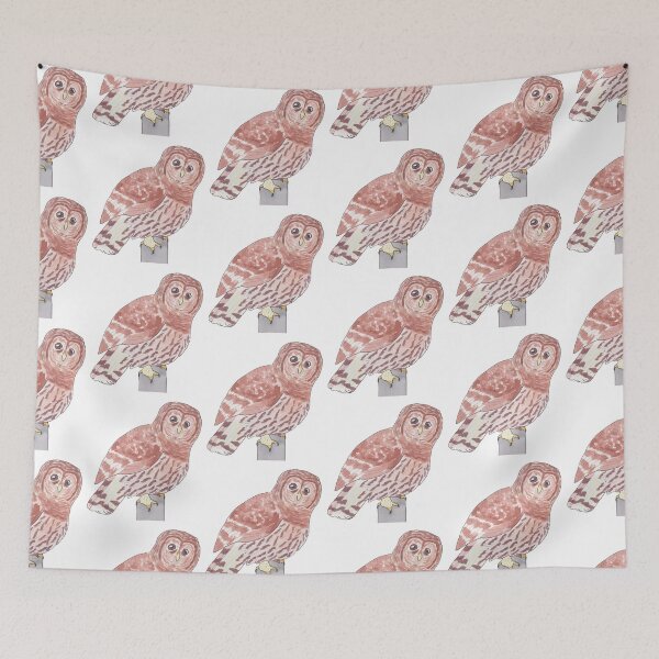 Item preview, Barred Owl bird species watercolor art designed and sold by TheWaterBirds.