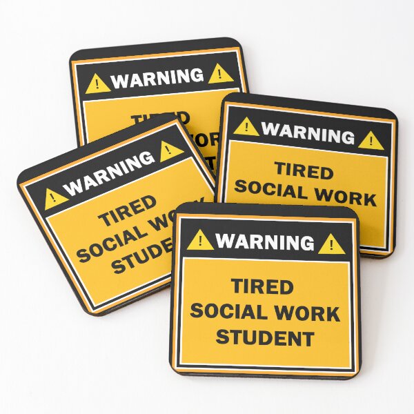 Item preview, Warning tired social work student designed and sold by mejtstupor.