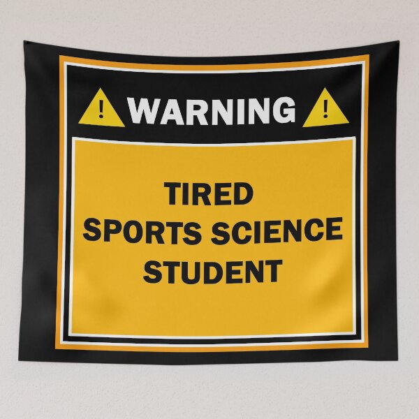 Item preview, Warning tired sports science student designed and sold by mejtstupor.