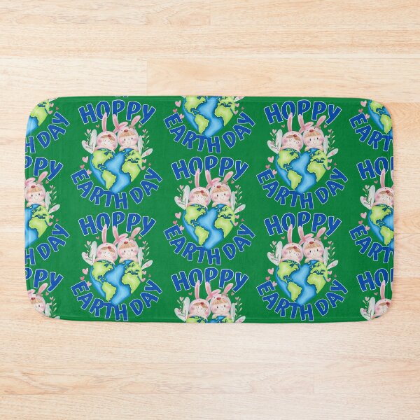 Item preview, Hoppy Earth Day/ Heart Earth With Bunnies / Earth Day Rabbit Pun designed and sold by Designs By YL.