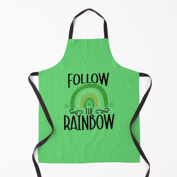 Item preview, Follow The Rainbow, Saint Patricks Rainbow Pin Button, Lucky Four Leaf clover T-shirt and Mug designed and sold by Eddyed.