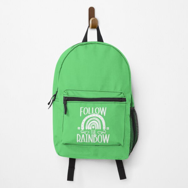 Item preview, Follow The Rainbow, Saint Patricks Rainbow Pin Button, Lucky Four Leaf clover T-shirt and Mug designed and sold by Eddyed.