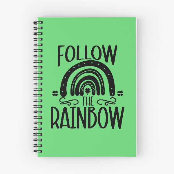 Item preview, Follow The Rainbow, Saint Patricks Rainbow Pin Button, Lucky Four Leaf clover T-shirt and Mug designed and sold by Eddyed.
