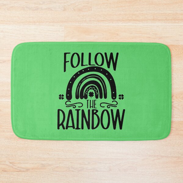 Item preview, Follow The Rainbow, Saint Patricks Rainbow Pin Button, Lucky Four Leaf clover T-shirt and Mug designed and sold by Eddyed.