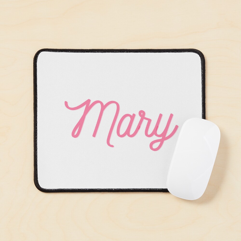 Mary name icon pink text 
