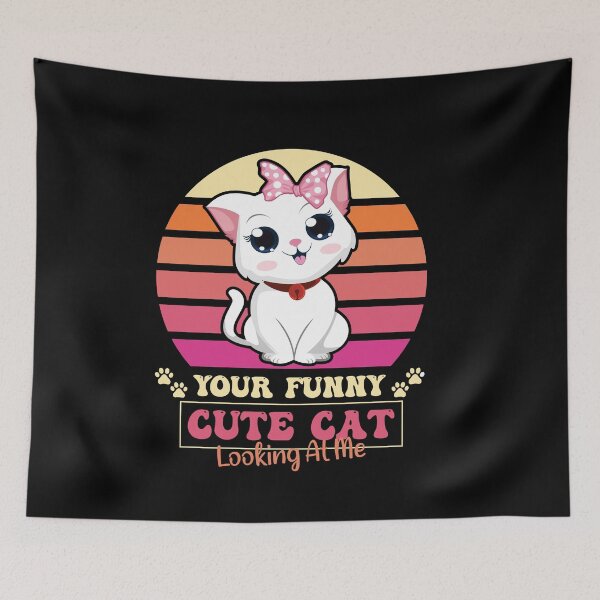 Item preview, Your Funny Cute Cat Looking At Me Funny Cat Lovers Gift Cute Trendy Colorful Sunset Cat Design designed and sold by pedrored369.