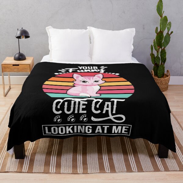 Item preview, Your Funny Cute Cat Looking At Me Funny Cat Lovers Gift Cute Quote Colorful Sunset Cat Design designed and sold by pedrored369.